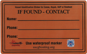 Id Sticker For Non Motorized Boats
