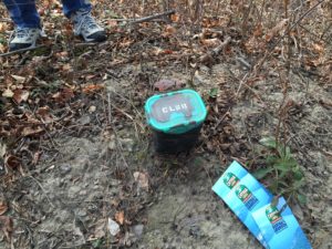 Cayuga Lake Scenic Byway Geocache Trail one cache with logbooks 